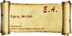 Egry Anikó névjegykártya